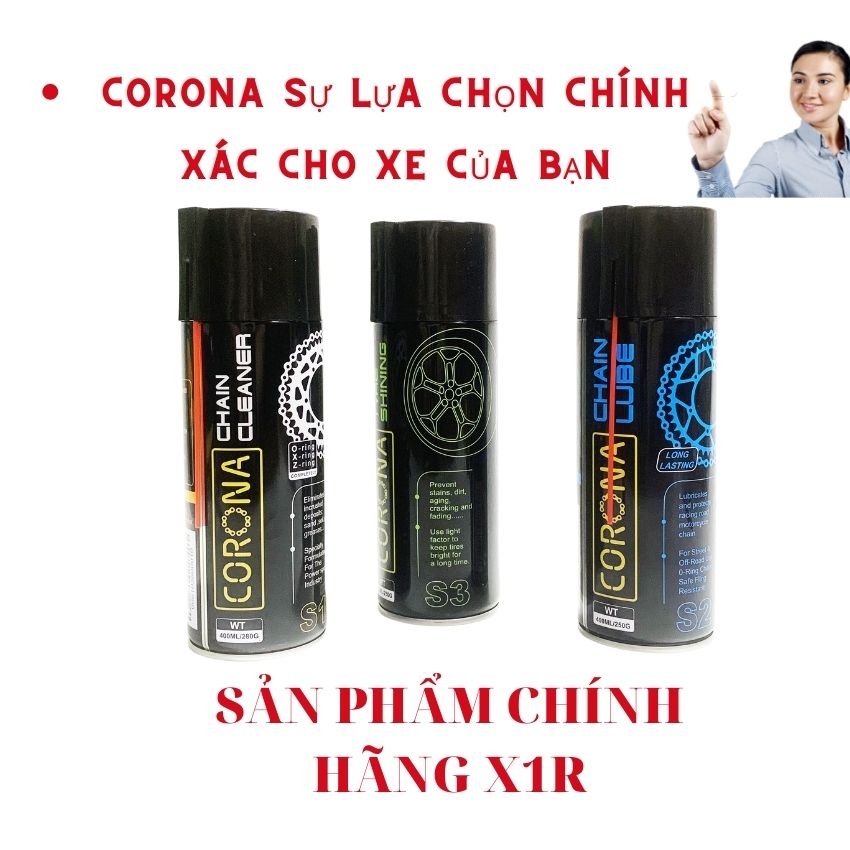Bộ Vệ Sinh Bảo Dưỡng Xích Sên, Phục Hồi Nhựa Nhám CORONA Chính Hãng