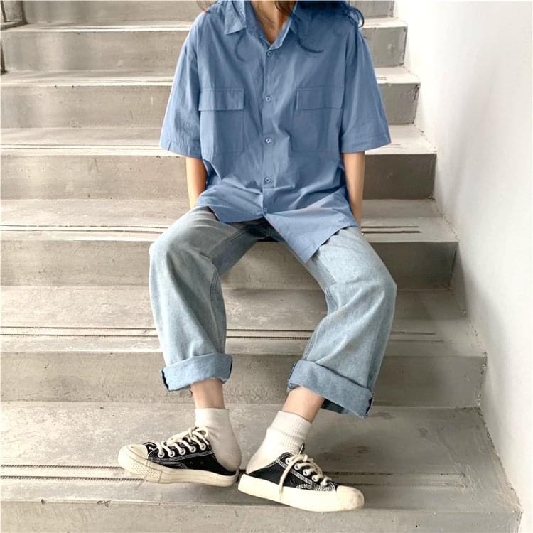 [FREESHIP50K] Áo Sơ Mi Túi Nắp Free Size Nhiều Màu