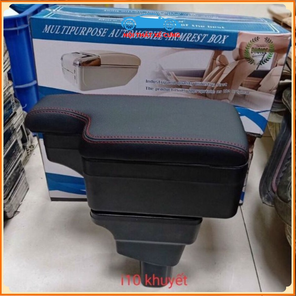 Hộp tỳ tay Grand I10 dạng khuyết bản Sedan/Hatback - TỲ TAY KHUYẾT không vướng cần phanh tay - Nội Thất Xế Cưng