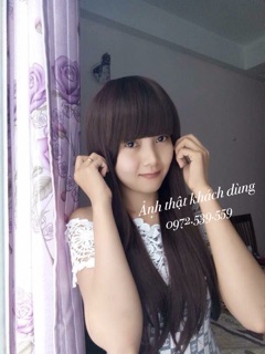 Tóc giả nguyên đầu thẳng đuôi lá