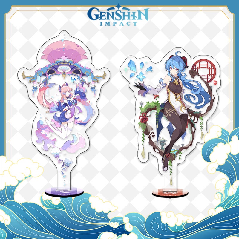 Mô hình nhân vật Doujin genshin impact Raiden Shogun ayaka Yae Ganyu hutao vẽ màu nước