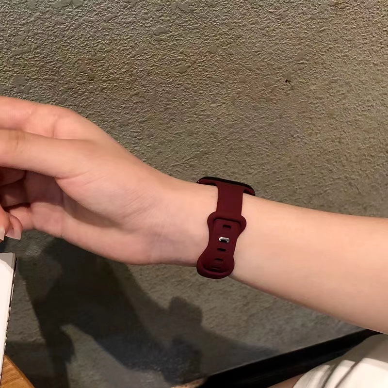 Dây Đeo Silicone Mỏng 45mm 41mm 44mm 40mm 38mm Cho iWatch 7 5 4 3 2 SE correa