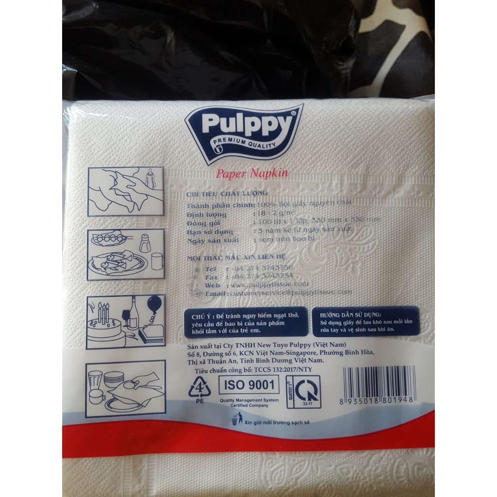 [CB] Khăn Ăn Pulppy 100 Tờ paper napkin hàng sale khuyến mãi giá rẻ