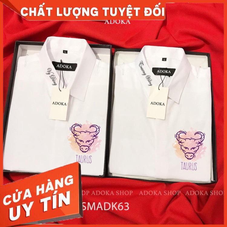 [Mã DONAKM1 giảm 10k đơn 100k ] Áo Sơ Mi độc quyền Nam Nữ Đồ Đôi Dài Tay In Hình Cung Hoàng Đạo Hot Trend D2.1