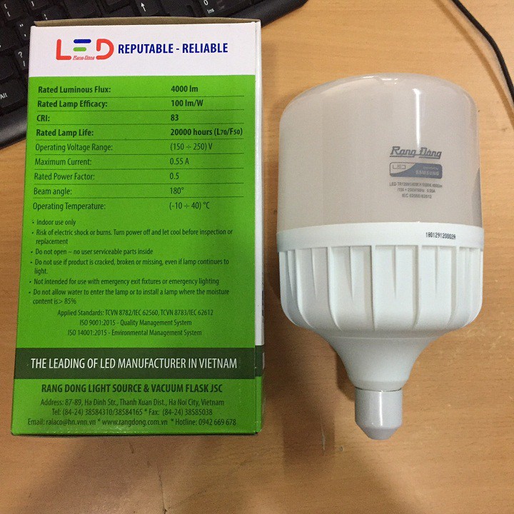 BÓNG LED Trụ 40W RẠNG ĐÔNG Model: LED TR100/40W