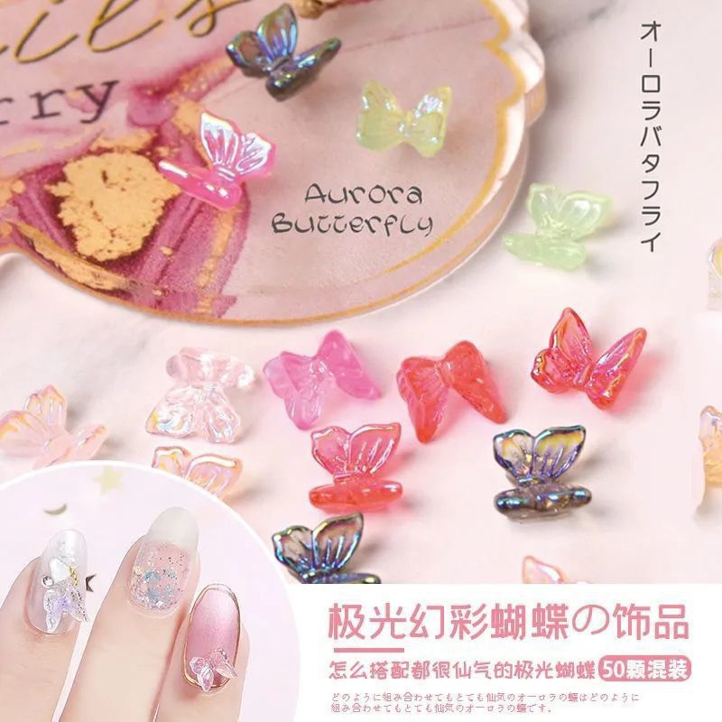 Charm bướm đính móng