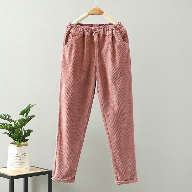 Quần Nhung Baggy Cạp Chun Kiểu dáng Hàn Quốc Gia Hân Fashion
