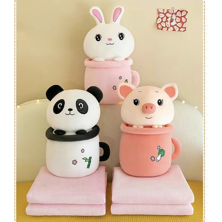 Bộ Chăn Gối Văn Phòng 3in1 Hizun Tiện Lợi Hình Thú Cốc