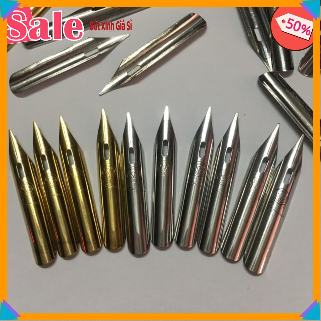 Túi 5 Cái Ngòi Lá Tre Dài Ngòi Tách Đôi Viết Thanh Đậm