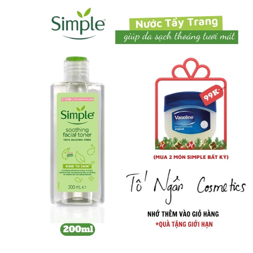 Nước Toner Simple soothing facial toner 200ml