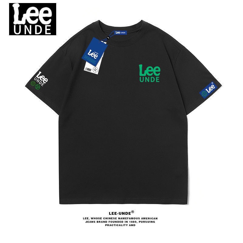 Áo Thun Tay Ngắn Cổ Tròn In Chữ Lee Un Un Un Un Un UNDE Joint Chất Liệu Cotton Cho Nam Và Nữ