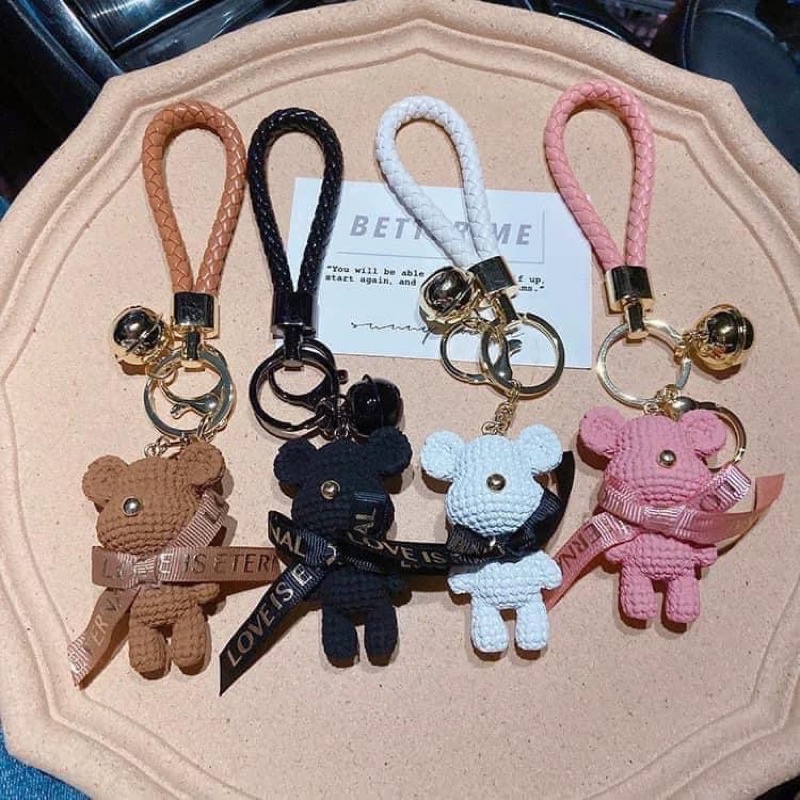 móc khoá gấu hoạt hình dễ thương nhiều màu sắc tùy chọn.Sang Trọng Phong Cách Punk