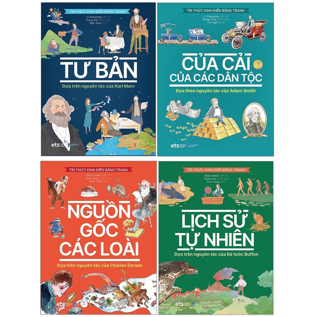 Sách Alphabooks-Combo Tri Thức Kinh Điển Bằng Tranh (Tư Bản+Của Cải Của Các Dân Tộc+Nguồn Gốc Các Loài+Lịch Sử Tự Nhiên)