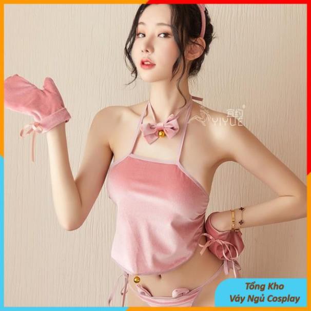 Cosplay Mèo Nhung Sexy Gồm Áo Yếm Ngủ Quần Lọt Khe Và Phụ Kiện Bộ Đồ Ngủ Hóa Trang Miêu Nữ Mèo 180 | BigBuy360 - bigbuy360.vn