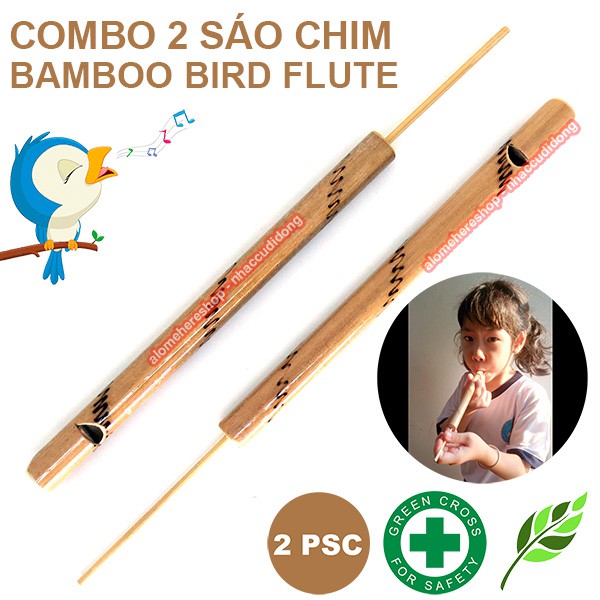 Bộ 2 Sáo Chim Rút Bằng Tre Thân Thiện Môi Trường An Toàn Cho Trẻ Nhỏ Tạo Tiếng Chim Sinh Hoạt Ngoài Trời