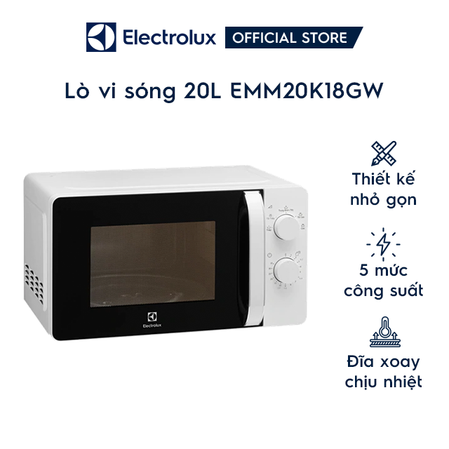 [Mã ELHADEV giảm 4% đơn 300K] Lò vi sóng Electrolux EMM20K18GW