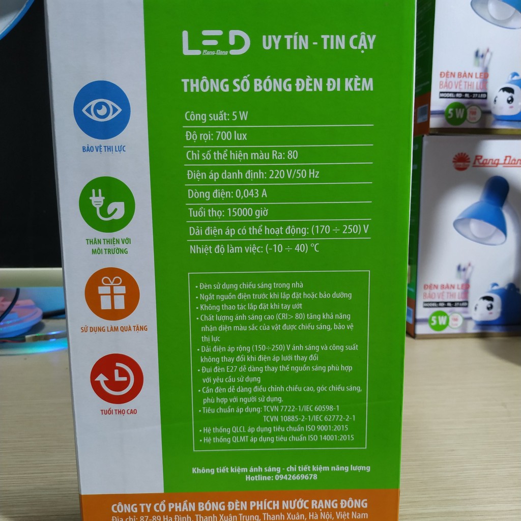 [Chính Hãng] Đèn Bàn Chống Cận Bảo Vệ Thị Lực Rạng Đông 24 LED