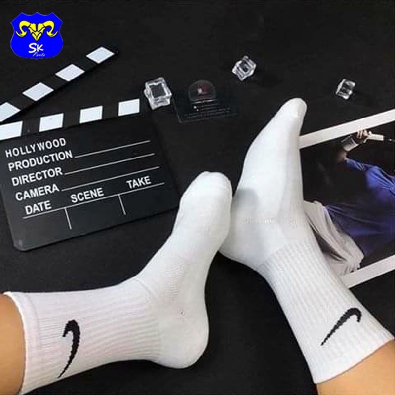 Tất Vớ Nam Nike Thể Thao Cổ Cao Nam Nữ Vải Dệt Kim HKD28
