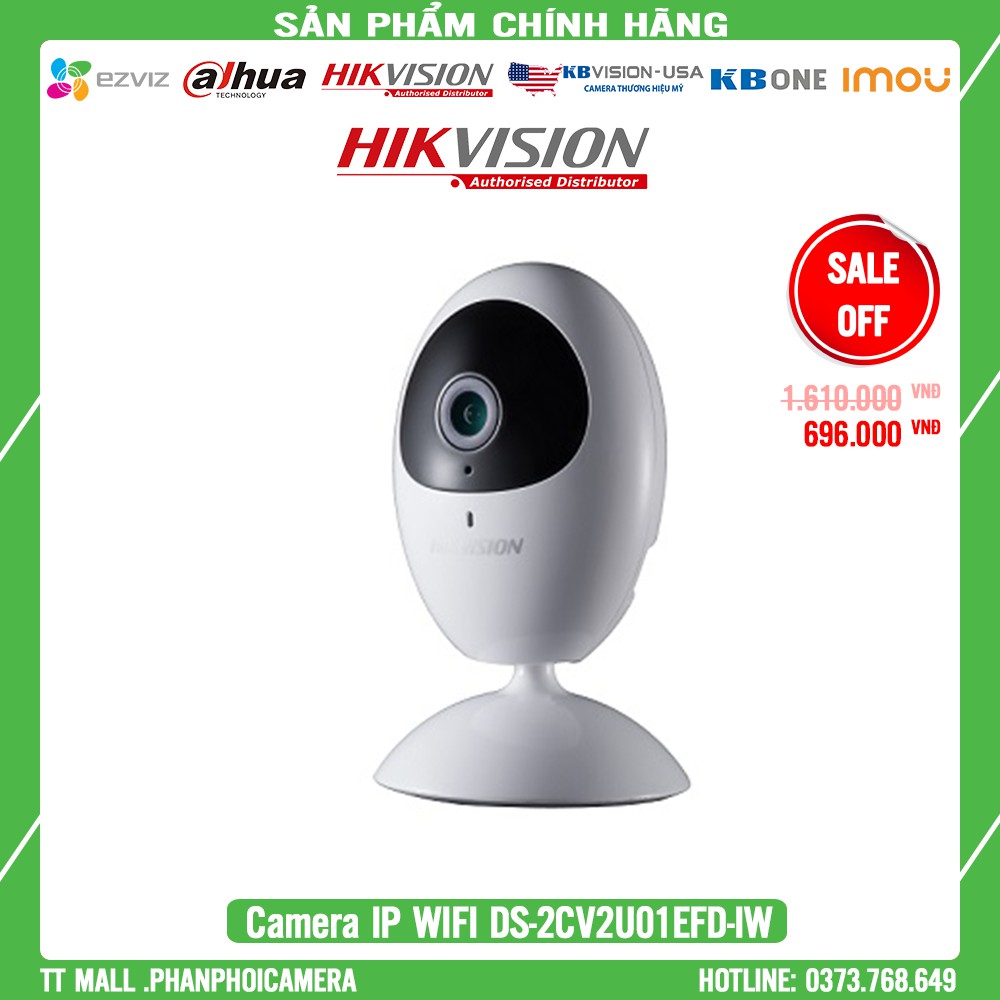 [Giá Rẻ Nhất] Camera IP Cube Wifi 1MP HIKVISION DS-2CV2U01EFD-IW - Bảo Hành 2 Năm