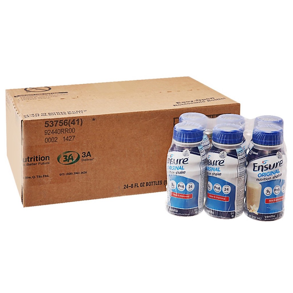 Thùng 24 chai Ensure Original 273ml - hương vani