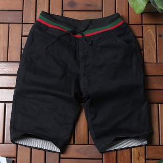 Quần short kaki nam đen lưng thun GN159 Gấu Nâu
