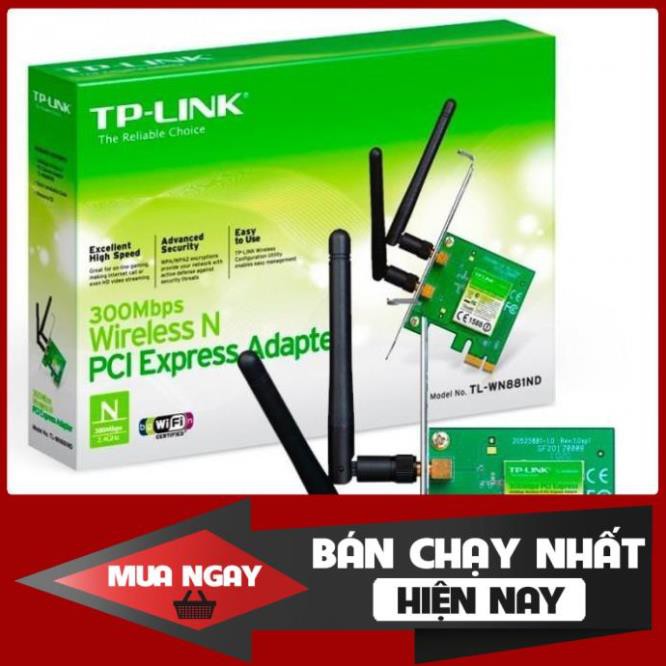 Card mạng thu WiFi TP-Link TL-WN881ND (Xanh) - Chính hãng