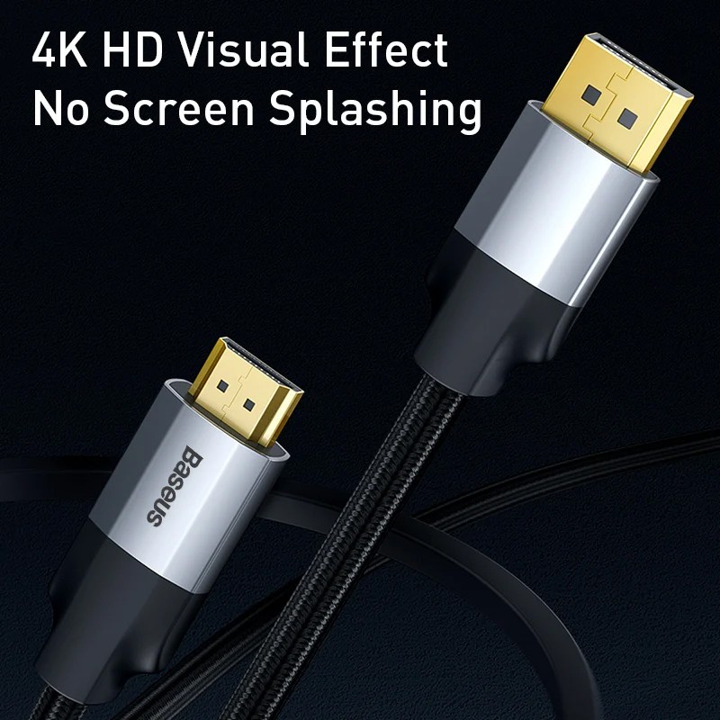 Cáp xuất hình ảnh DP sang HDMI Baseus hỗ trợ 4K 60Hz dài 1m và 2m bện nilon , đầu mạ vàng