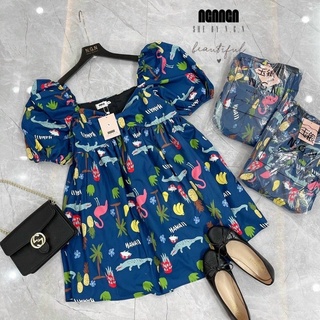 Bigsize Đầm babydoll hoạ tiết dễ thương 55-95kg