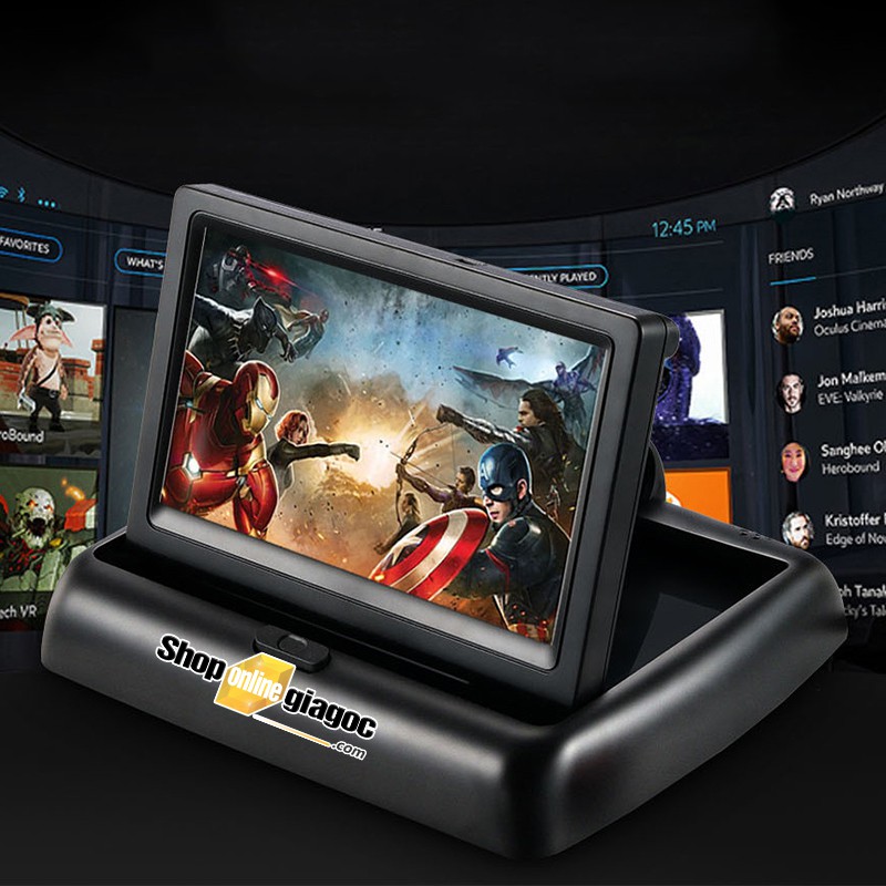 Màn Hình LCD Ô Tô 4.3 Inch HD 2 Cổng AV Loại Gấp