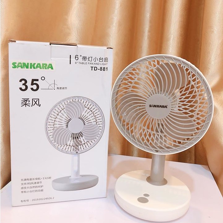 QUẠT SẠC TÍCH ĐIỆN SANKARA [TD- 881] CÓ TÚC NĂNG QUAY ⭐️⭐️⭐️ ( SIÊU GIÁ RẺ ) | BigBuy360 - bigbuy360.vn