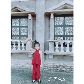 Bộ lụa cổ yếm bé gái