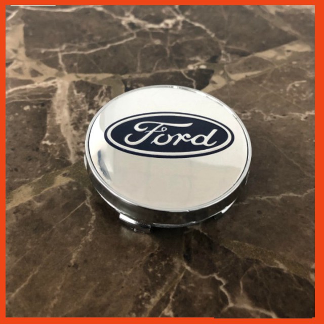 Logo chụp mâm bánh xe ô tô, xe hơi Ford FORD - 60MM: Mầu Bạc và Xanh Tím Than GD