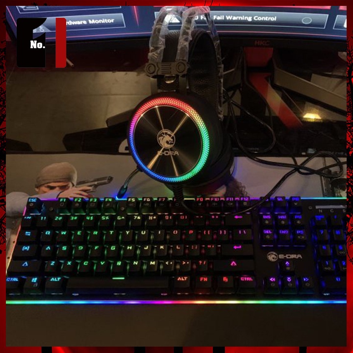 Tai Nghe Nhạc Headphone Gaming Chụp Tai Có Dây E-Dra EH412 Led RGB Tai Nghe Game Thủ Có Mic Máy Vi Tính Laptop Pc