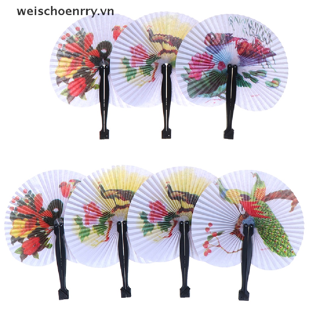 Quạt Xếp Cầm Tay Bằng Giấy In Họa Tiết Phong Cách Trung Hoa Ww
