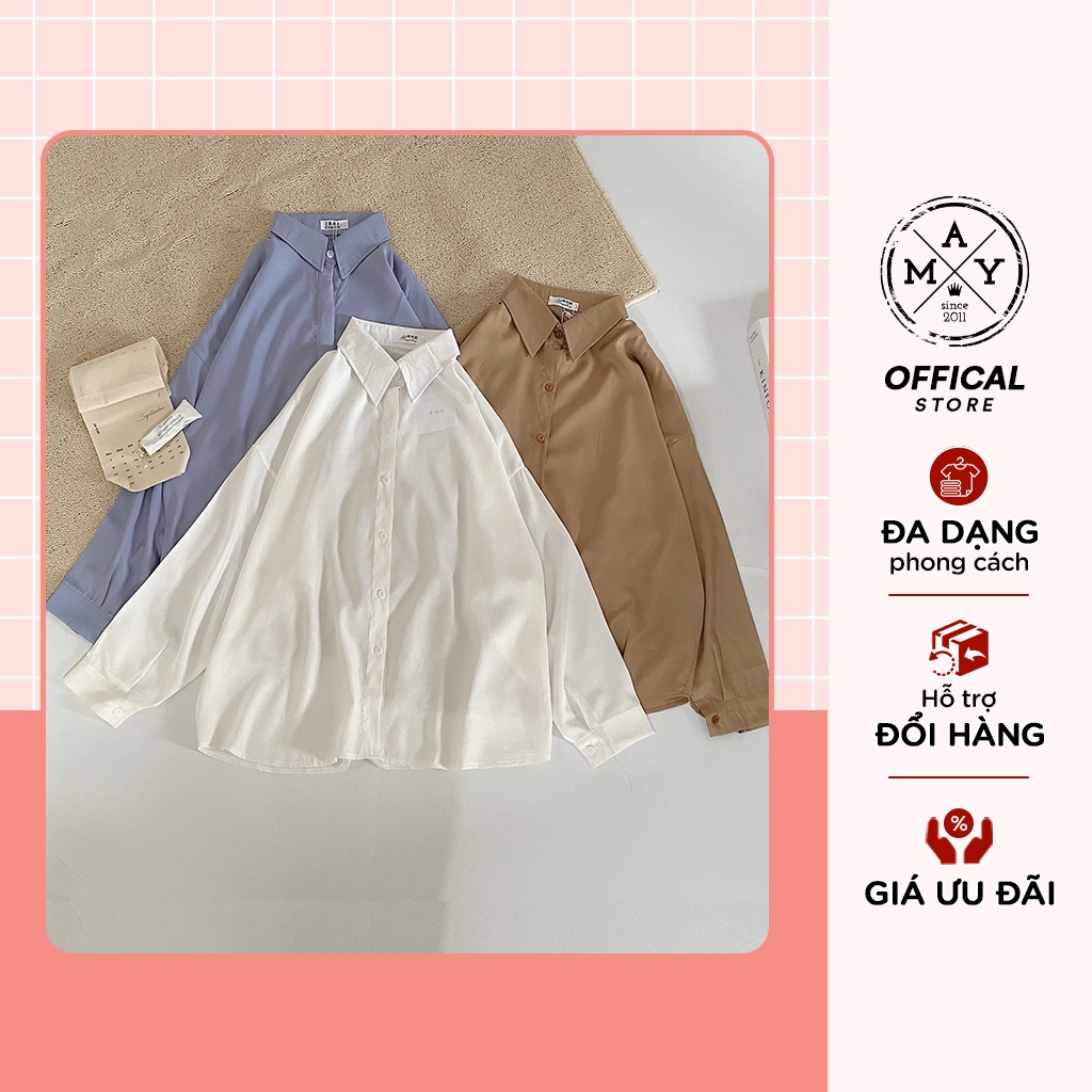Áo Sơ Mi Lụa Trơn Cổ Đức MAY.SINCE2011 Thiết Kế Form Ôm Vừa, Chất Liệu Lụa Mềm Mại MAN05-0459 | BigBuy360 - bigbuy360.vn