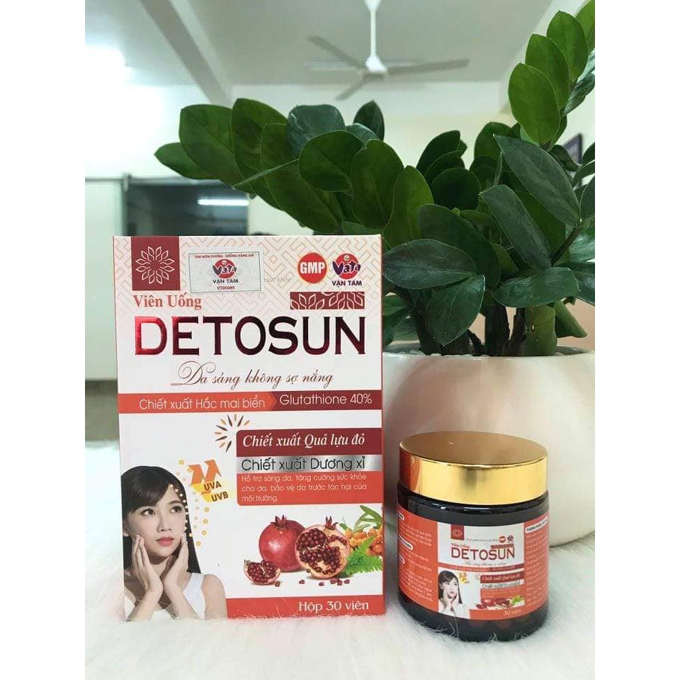 Detosun - viên uống chống nắng, trắng da, giảm nám | BigBuy360 - bigbuy360.vn