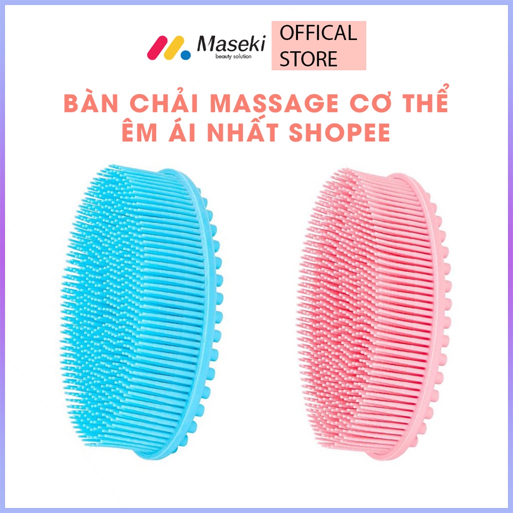 Bàn chải tắm massage MASEKI - Chất liệu silicone NHẬT BẢN cao cấp mềm mại