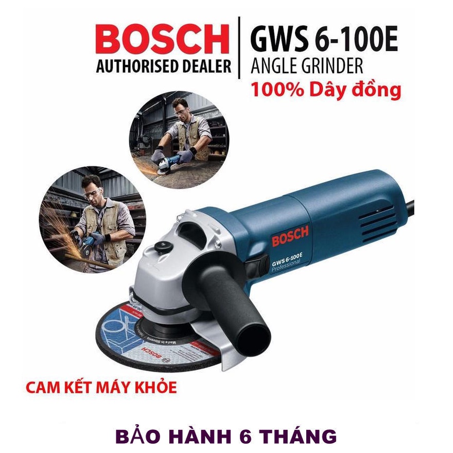 Máy mài, máy cắt BOSH GWS 6-100 công suất 670W (Tặng kèm 1 lưỡi cắt sắt loại tốt)