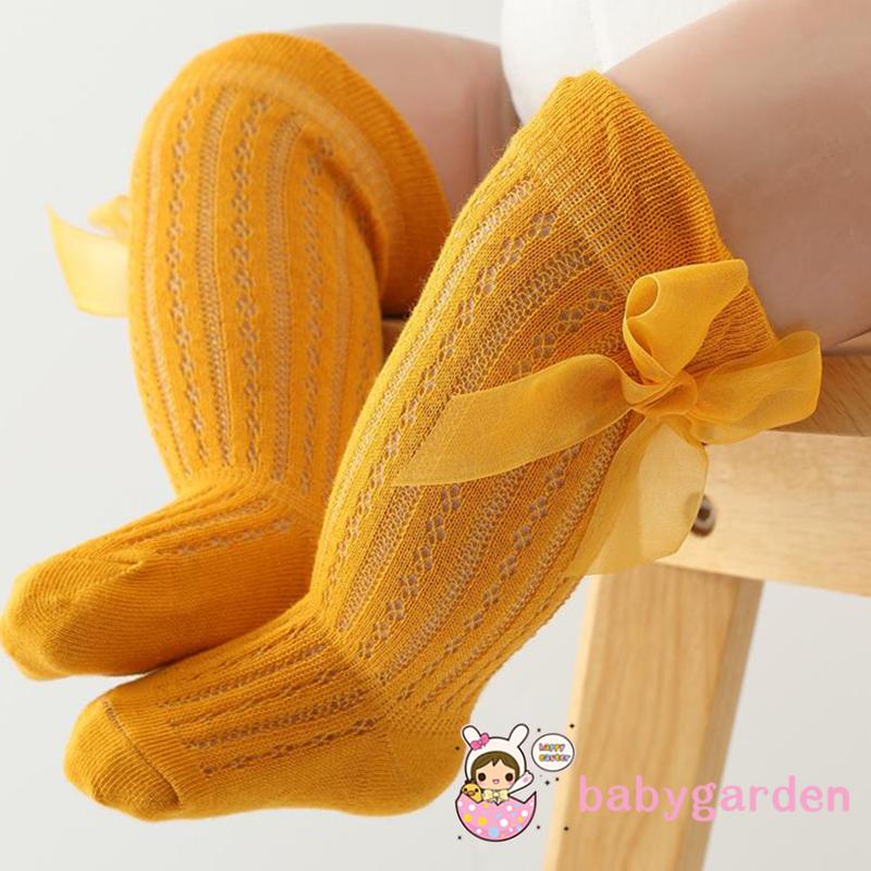 Đôi Vớ Dài Thoáng Khí Đính Nơ Dễ Thương Dành Cho Bé Gái