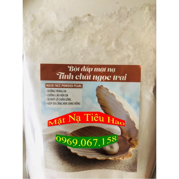 Bột đắp mặt nạ Ngọc Trai nguyên chất UMIHOME hữu cơ 500G Cung cấp collagen làm giảm nếp nhăn, tái tạo da - Handmade