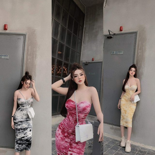 Đầm thun loang 3 màu cực hot_so iu