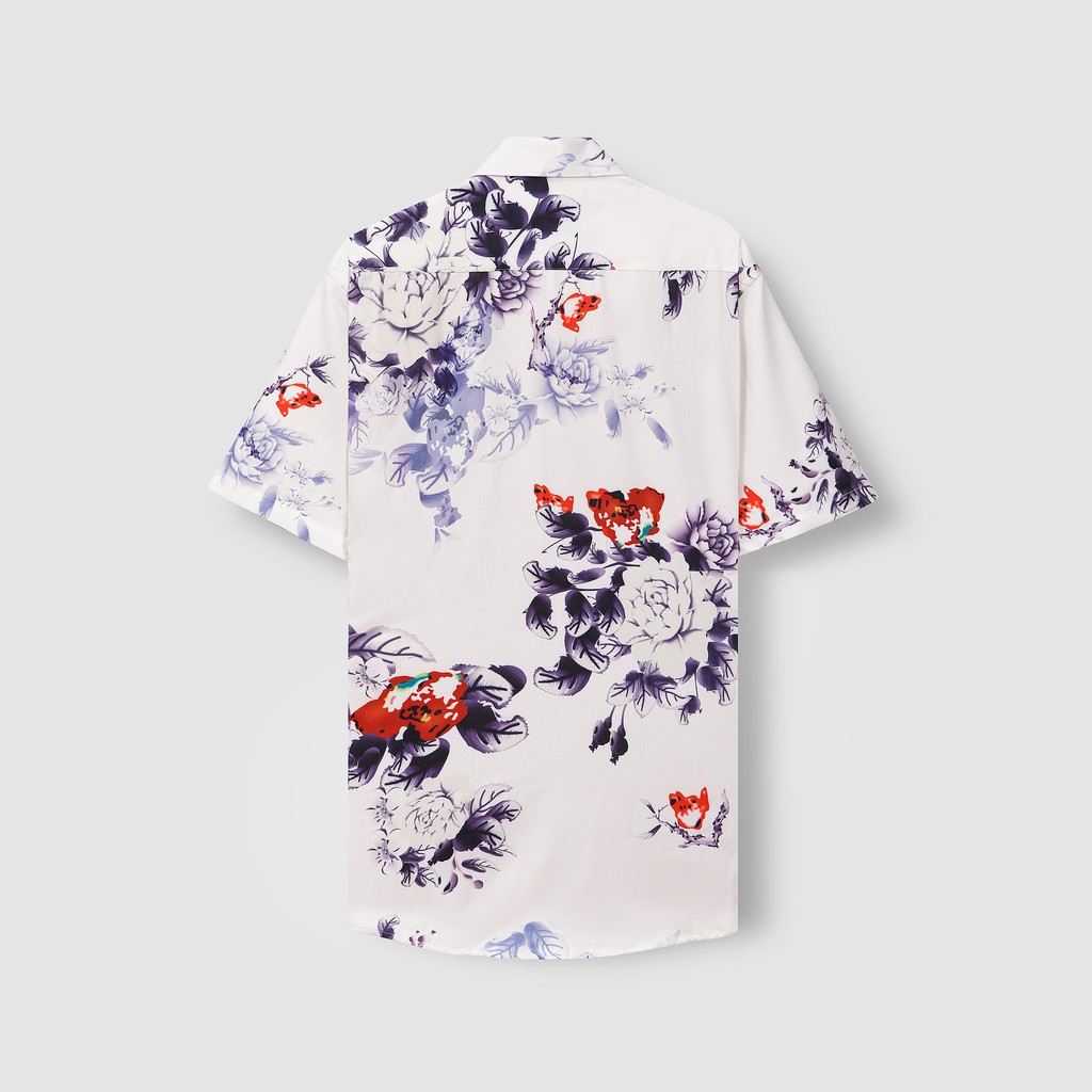 Áo sơ mi nam ngắn tay vải lụa thiết kế hoạ tiết hoa phối màu  - ZUMAN - ASM12 | BigBuy360 - bigbuy360.vn