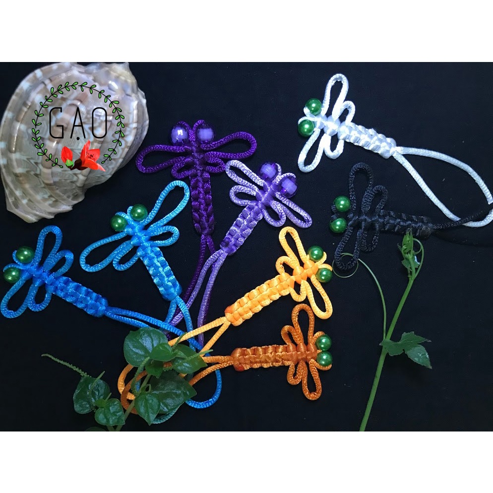 Móc khoá xe máy chuồn chuồn cute handmade paracord, phụ kiện balo túi xách HOA GẠO bằng vải không trầy xước giá rẻ