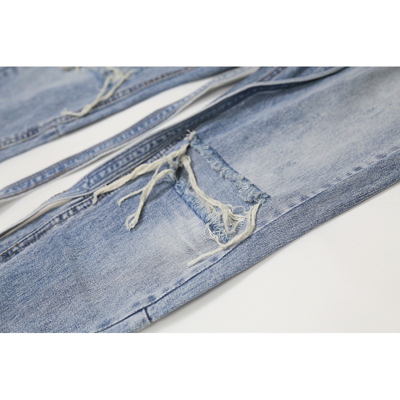 Quần jeans Fear Of God belted distressted denim jeans ss20