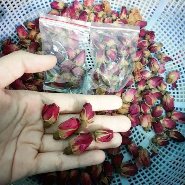Nụ hoa hồng khô dùng trang trí resin, thiệp, nến handmade