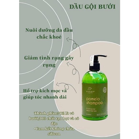 Combo 3 Chai Dầu Gội, Xả, Xịt bưởi  VIJULLY phục hồi tóc MẪU MỚI 2021( Chính hãng 100%)