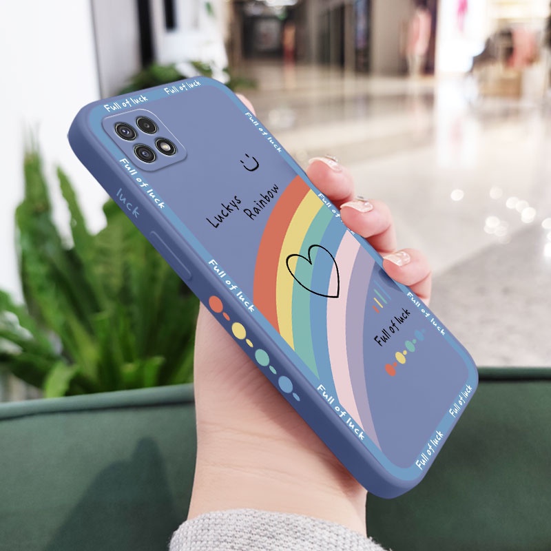 Ốp Điện Thoại Mềm Họa Tiết Cầu Vồng Sáng Tạo Cho Samsung Galaxy A22 A12 4G 5G A02 A02S Sự Bảo Vệ