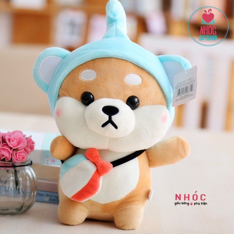 Gấu Bông Hoạt Hình Chó Shiba Cosplay Đội Nón Thú Lông Mịn Bông Mềm Hàng Cao Cấp Đồ Chơi Cho Bé An Toàn Dễ Thương