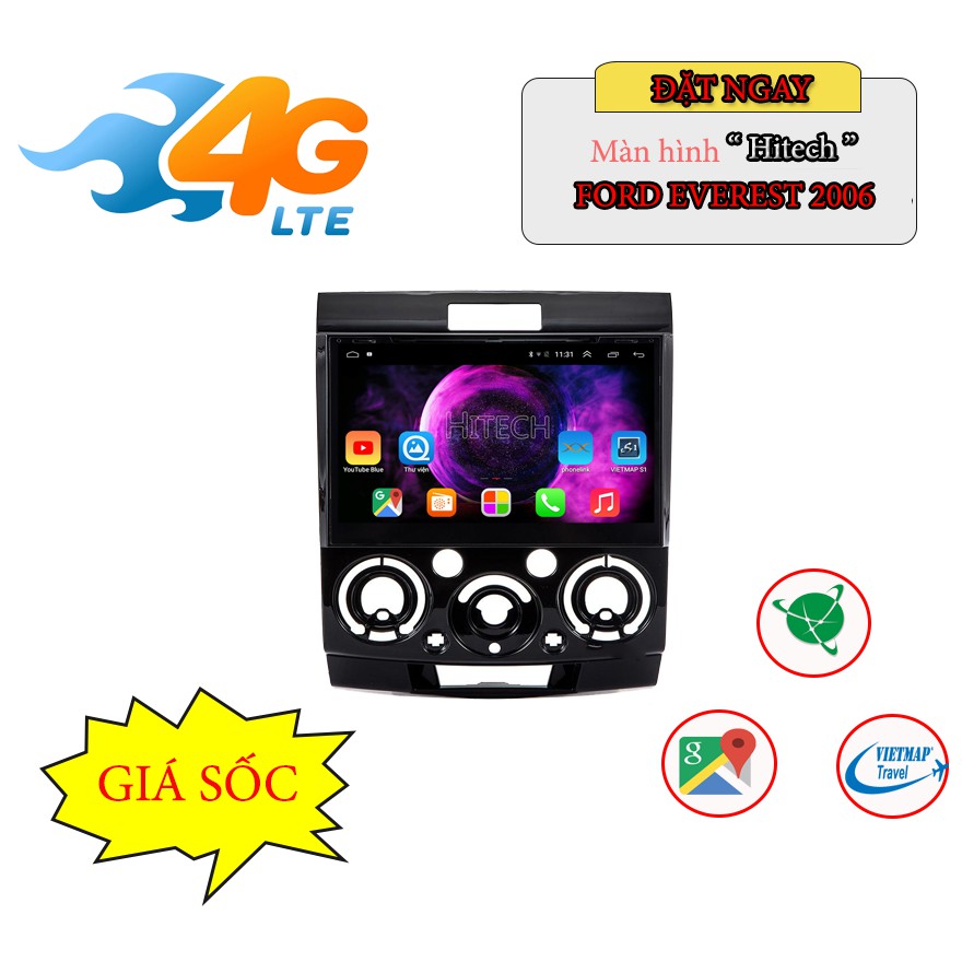 Màn Hình Android Ford Everest 2006-2012 Hitech H500