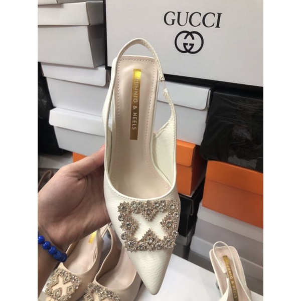 Cao Gót Đính Đá Da Nì Sang Chảnh